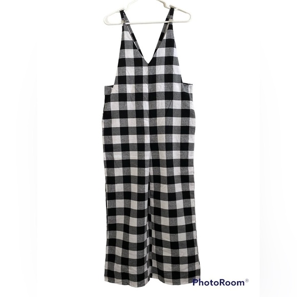 NWT Buffalo check flannel wide leg overalls - Picture 1 of 7
